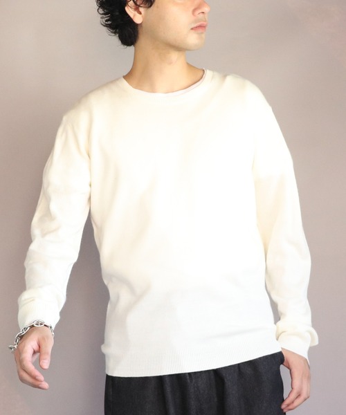 ８(eight)（エイト）の「カシミヤタッチクルーネック（ニット/セーター・メンズ・グレー系その他/杢グレー/ワイン/ネイビー/ブルー系その他/ベージュ/ホワイト/ブラック・X-LARGE/MEDIUM/SMALL/LARGE）」の2枚目の写真