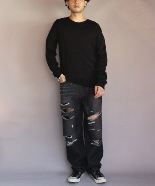 ８(eight)（エイト）の「カシミヤタッチクルーネック（ニット/セーター・メンズ・グレー系その他/杢グレー/ワイン/ネイビー/ブルー系その他/ベージュ/ホワイト/ブラック・X-LARGE/MEDIUM/SMALL/LARGE）」の9枚目の写真