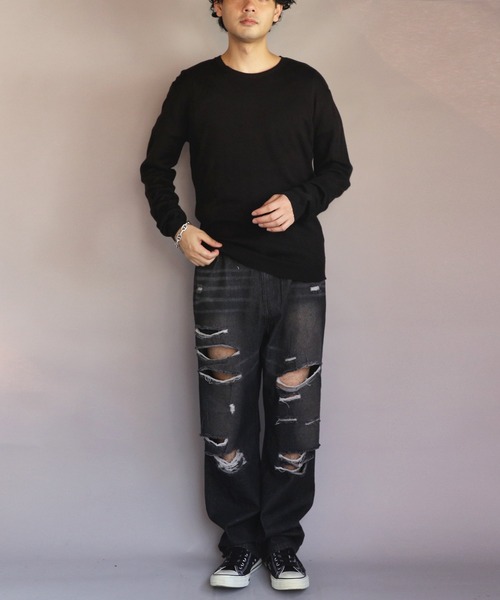 ８(eight)（エイト）の「カシミヤタッチクルーネック（ニット/セーター・メンズ・グレー系その他/杢グレー/ワイン/ネイビー/ブルー系その他/ベージュ/ホワイト/ブラック・X-LARGE/MEDIUM/SMALL/LARGE）」の11枚目の写真