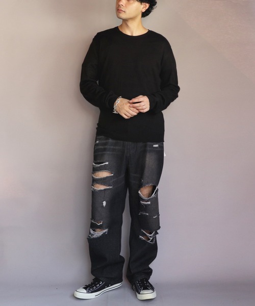 ８(eight)（エイト）の「カシミヤタッチクルーネック（ニット/セーター・メンズ・グレー系その他/杢グレー/ワイン/ネイビー/ブルー系その他/ベージュ/ホワイト/ブラック・X-LARGE/MEDIUM/SMALL/LARGE）」の12枚目の写真