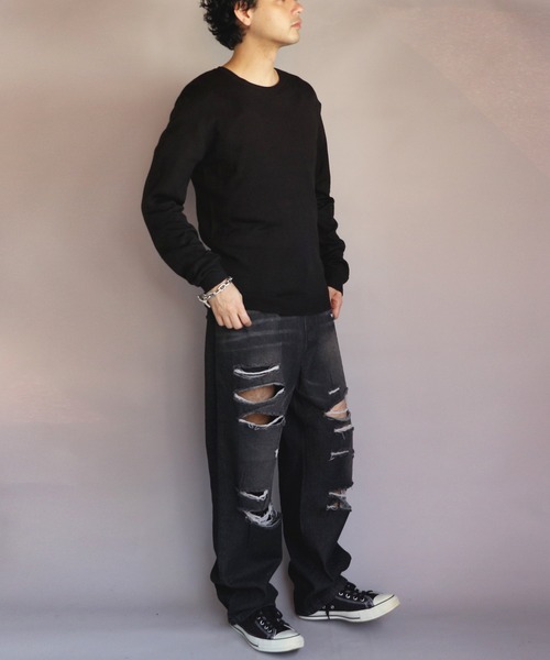 ８(eight)（エイト）の「カシミヤタッチクルーネック（ニット/セーター・メンズ・グレー系その他/杢グレー/ワイン/ネイビー/ブルー系その他/ベージュ/ホワイト/ブラック・X-LARGE/MEDIUM/SMALL/LARGE）」の13枚目の写真