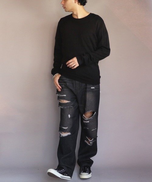 ８(eight)（エイト）の「カシミヤタッチクルーネック（ニット/セーター・メンズ・グレー系その他/杢グレー/ワイン/ネイビー/ブルー系その他/ベージュ/ホワイト/ブラック・X-LARGE/MEDIUM/SMALL/LARGE）」の15枚目の写真