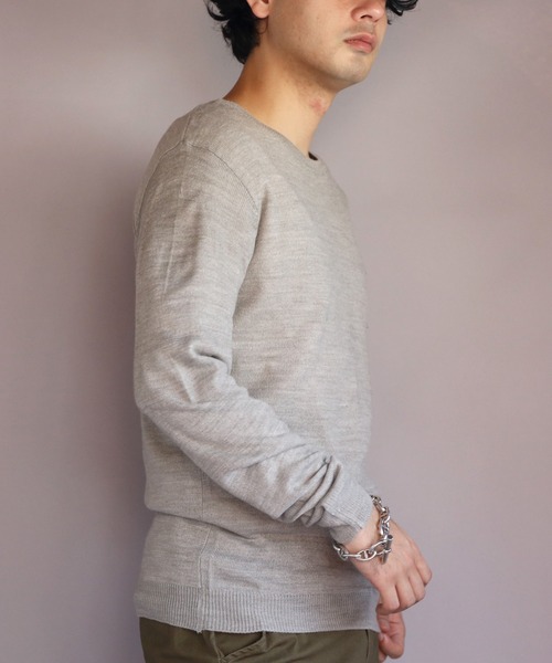 ８(eight)（エイト）の「カシミヤタッチクルーネック（ニット/セーター・メンズ・グレー系その他/杢グレー/ワイン/ネイビー/ブルー系その他/ベージュ/ホワイト/ブラック・X-LARGE/MEDIUM/SMALL/LARGE）」の17枚目の写真