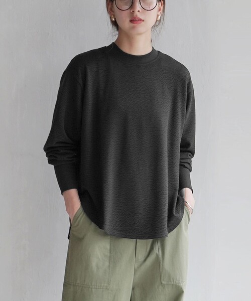zootie(ズーティー)の「膨れジャガード ふんわりプルオーバー(Tシャツ/カットソー・レディース・アイボリー/ブラック/ミント・フリー)」の2枚目の写真
