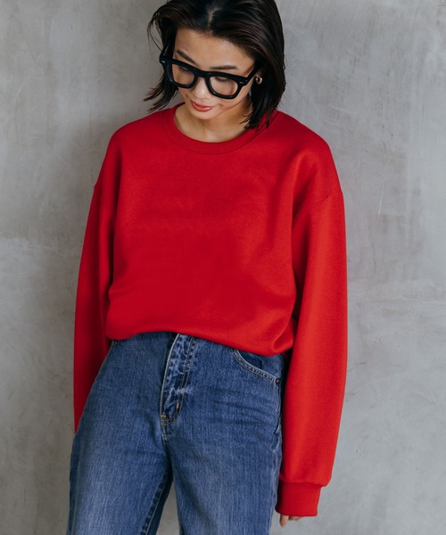 LIENCOEUR（リアンクール）の「ベーシックスウェットPO（スウェット・レディース・ブラック/レッド/ライトグレー・FREE）」の3枚目の写真