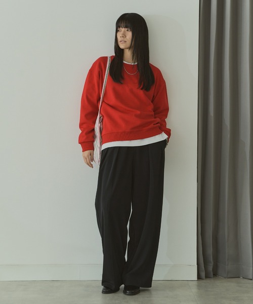 LIENCOEUR（リアンクール）の「ベーシックスウェットPO（スウェット・レディース・ブラック/レッド/ライトグレー・FREE）」の9枚目の写真