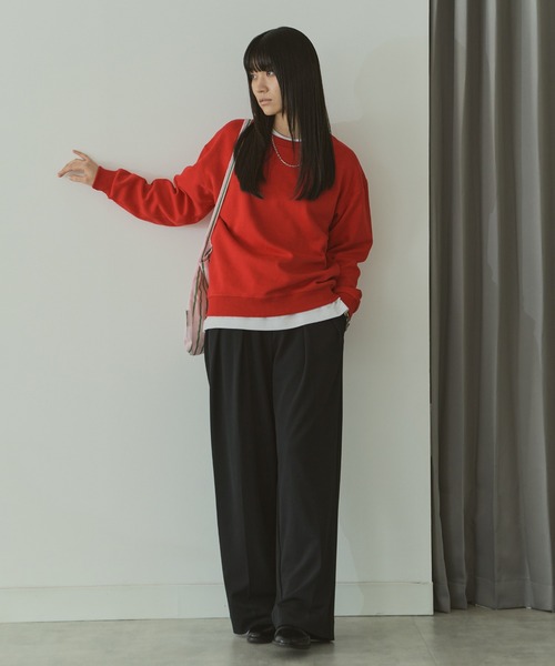 LIENCOEUR（リアンクール）の「ベーシックスウェットPO（スウェット・レディース・ブラック/レッド/ライトグレー・FREE）」の7枚目の写真