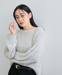 VIS | レイヤードを楽しめる！透かし柄シャギーニットプルオーバー(ニット/セーター)