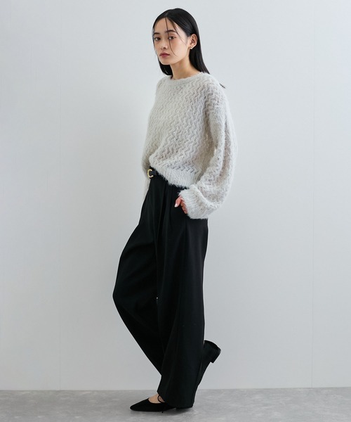 セリーヌ プルオーバー　白パール シャギー　38 未使用 CELINE セリーヌ パーカー 2E372288F サイズ:38 シアリング