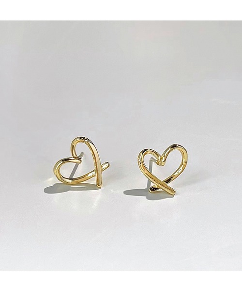 セール】シンプル オープン ハート イヤリング / ピアス（ピアス
