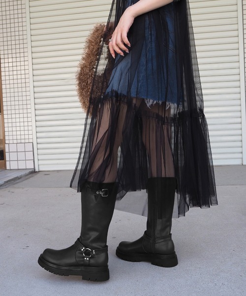 minia(ミニア)の「リングバックルエンジニアミドルブーツ(ブーツ・レディース・ブラック・M/L)」の5枚目の写真