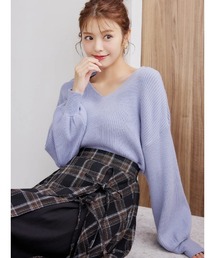 マシュマロタッチVネックニットプルオーバー