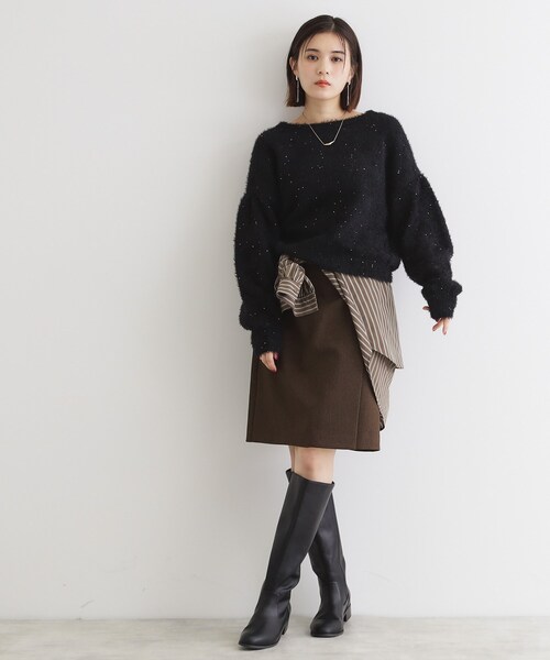 THE SHOP TK (ザ ショップ ティーケー )の「◆【@BAILA掲載】ラップ風ミニスカート(スカート・レディース・ブラック/ブラウン系その他・13/12)」の9枚目の写真