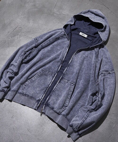 PUBLUX（パブリュクス）の「PUBLUX/パブリュクス ダブルジップラグランフーディー(限定展開)（パーカー・メンズ・ブルー/ブラウン/ブラック・LARGE/MEDIUM/SMALL）」の3枚目の写真