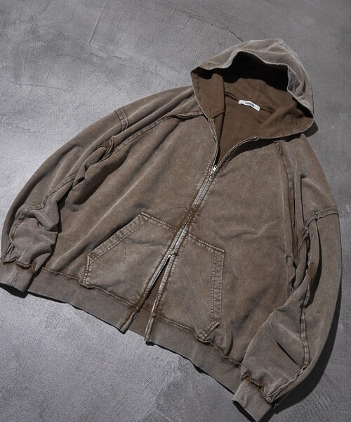 PUBLUX（パブリュクス）の「PUBLUX/パブリュクス ダブルジップラグランフーディー(限定展開)（パーカー・メンズ・ブルー/ブラウン/ブラック・LARGE/MEDIUM/SMALL）」の21枚目の写真