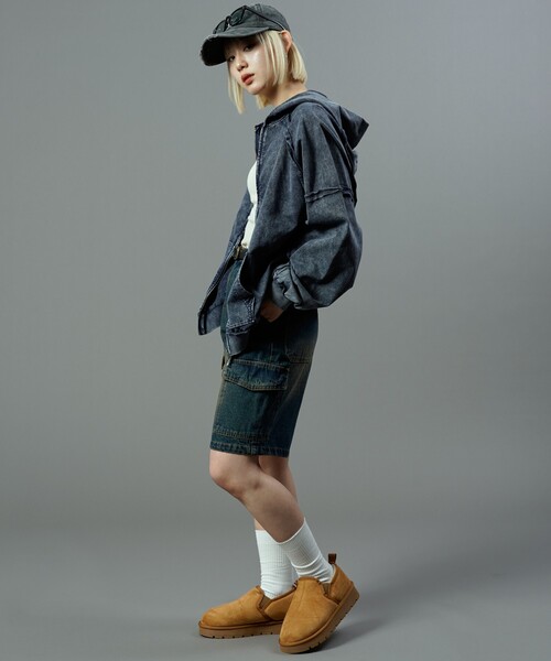 PUBLUX（パブリュクス）の「PUBLUX/パブリュクス ダブルジップラグランフーディー(限定展開)（パーカー・メンズ・ブルー/ブラウン/ブラック・LARGE/MEDIUM/SMALL）」の14枚目の写真