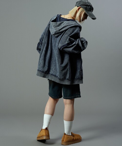 PUBLUX（パブリュクス）の「PUBLUX/パブリュクス ダブルジップラグランフーディー(限定展開)（パーカー・メンズ・ブルー/ブラウン/ブラック・LARGE/MEDIUM/SMALL）」の16枚目の写真