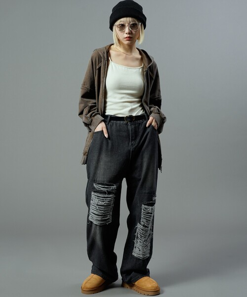 PUBLUX（パブリュクス）の「PUBLUX/パブリュクス ダブルジップラグランフーディー(限定展開)（パーカー・メンズ・ブルー/ブラウン/ブラック・LARGE/MEDIUM/SMALL）」の17枚目の写真