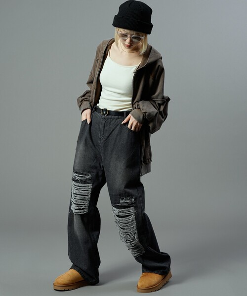 PUBLUX（パブリュクス）の「PUBLUX/パブリュクス ダブルジップラグランフーディー(限定展開)（パーカー・メンズ・ブルー/ブラウン/ブラック・LARGE/MEDIUM/SMALL）」の18枚目の写真