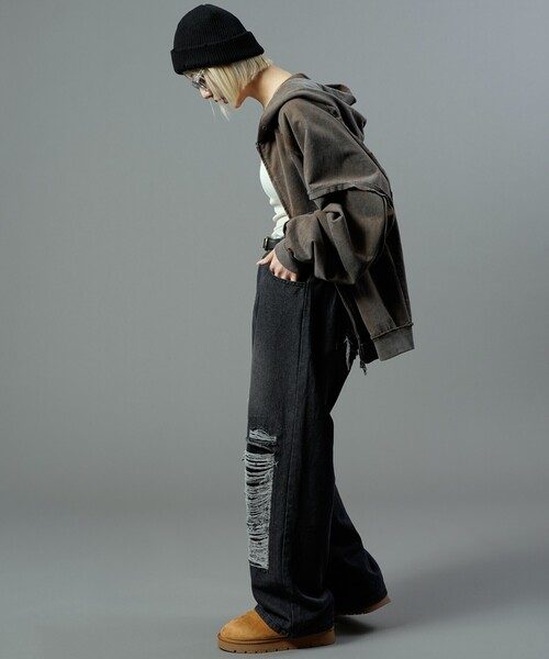 PUBLUX（パブリュクス）の「PUBLUX/パブリュクス ダブルジップラグランフーディー(限定展開)（パーカー・メンズ・ブルー/ブラウン/ブラック・LARGE/MEDIUM/SMALL）」の20枚目の写真