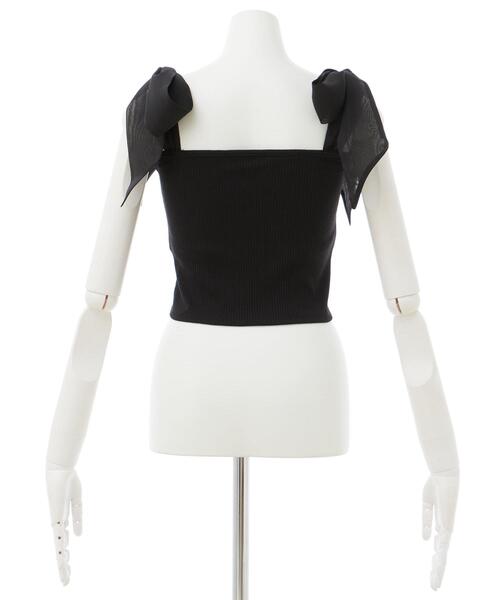 INGNI（イング）の「肩リボンリブキャミ（キャミソール・レディース・オフホワイト/ブラック・M）」の12枚目の写真