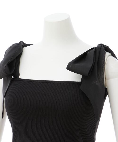 INGNI（イング）の「肩リボンリブキャミ（キャミソール・レディース・オフホワイト/ブラック・M）」の13枚目の写真