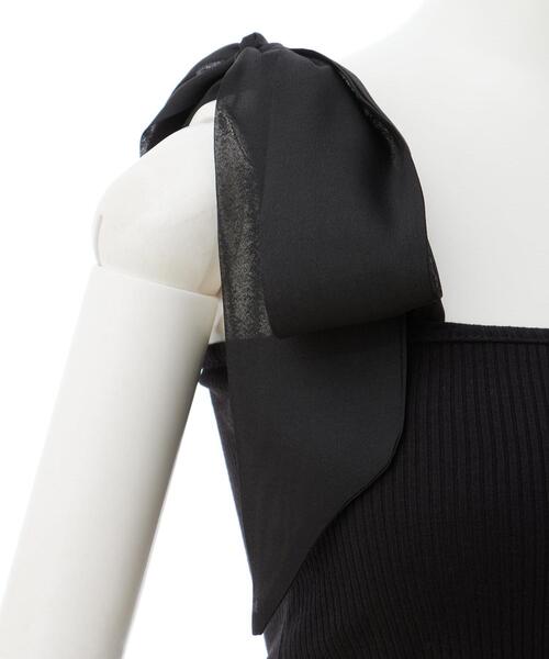 INGNI（イング）の「肩リボンリブキャミ（キャミソール・レディース・オフホワイト/ブラック・M）」の14枚目の写真