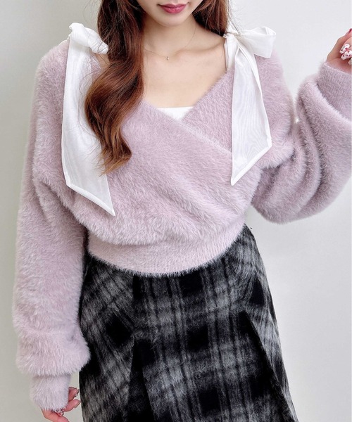 INGNI（イング）の「肩リボンリブキャミ（キャミソール・レディース・オフホワイト/ブラック・M）」の18枚目の写真