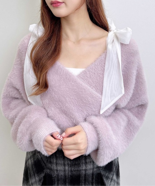 INGNI（イング）の「肩リボンリブキャミ（キャミソール・レディース・オフホワイト/ブラック・M）」の19枚目の写真