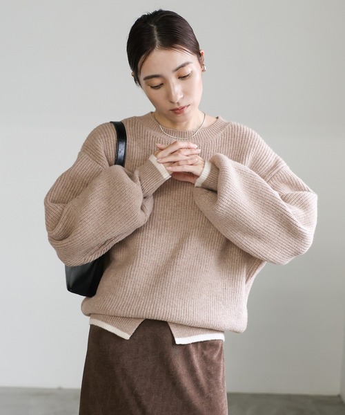 RMK様へ⭐️一回試着短時間⭐️アルページュストーリー　ファー付きニット　サンプル品 Arpege Story アルページュストーリー ラメニットミニワンピースM