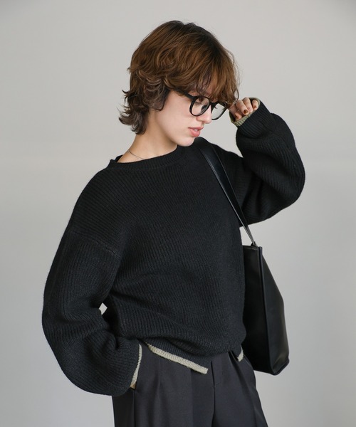 セール】フロントスリット配色ニット（ニット/セーター）｜select MOCA