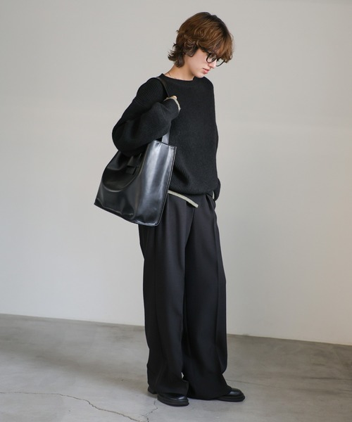 select MOCA(セレクトモカ)の「フロントスリット配色ニット(ニット/セーター・レディース・ベージュ/ブラック/オリーブ・FREE)」の21枚目の写真