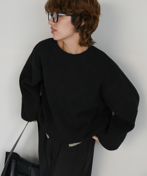 select MOCA(セレクトモカ)の「フロントスリット配色ニット(ニット/セーター・レディース・ベージュ/ブラック/オリーブ・FREE)」の18枚目の写真