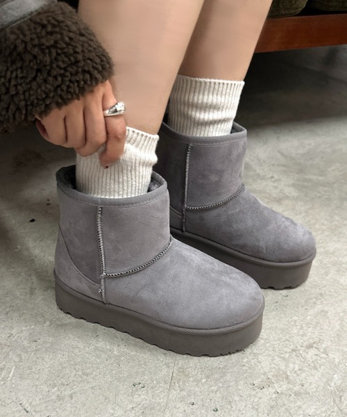 セール】厚底フェイクムートンブーツ【ZOZOTOWN限定アイテム】（ブーツ