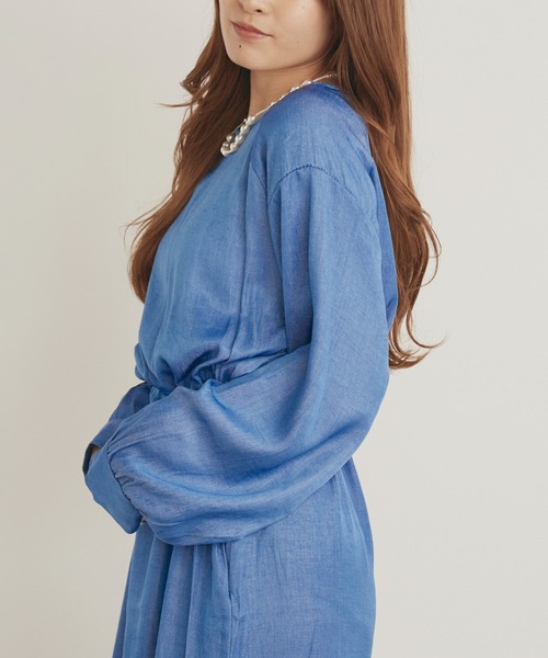 H.TOKYO(エイチトウキョウ)の「ライトデニム ウエストシャーリング ロング丈ワンピース(ワンピース・レディース・ブルー・X-LARGE/LARGE/MEDIUM)」の14枚目の写真