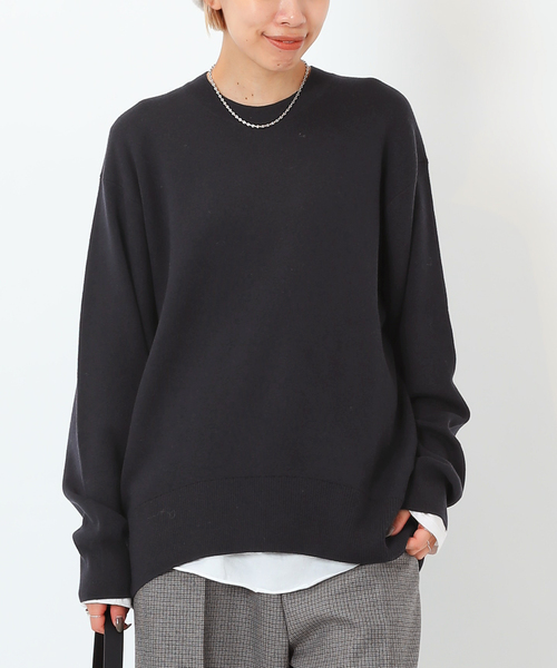 AP STUDIO（エーピーストゥディオ）の「オーバーサイズウールニット（ニット/セーター・レディース・ネイビー/チャコールグレー・FREE）」の2枚目の写真