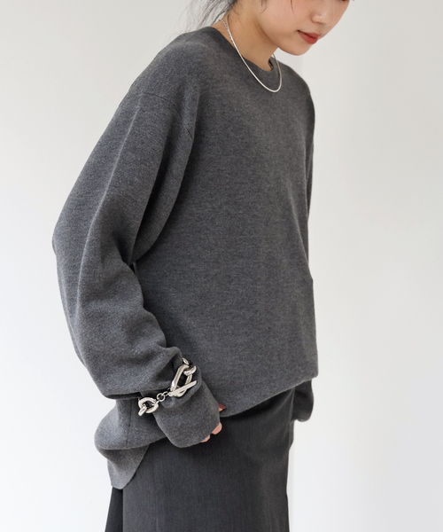 AP STUDIO（エーピーストゥディオ）の「オーバーサイズウールニット（ニット/セーター・レディース・ネイビー/チャコールグレー・FREE）」の10枚目の写真