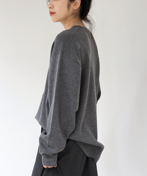 AP STUDIO（エーピーストゥディオ）の「オーバーサイズウールニット（ニット/セーター・レディース・ネイビー/チャコールグレー・FREE）」の11枚目の写真