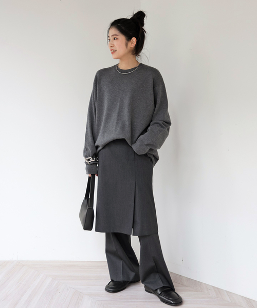 AP STUDIO（エーピーストゥディオ）の「オーバーサイズウールニット（ニット/セーター・レディース・ネイビー/チャコールグレー・FREE）」の12枚目の写真