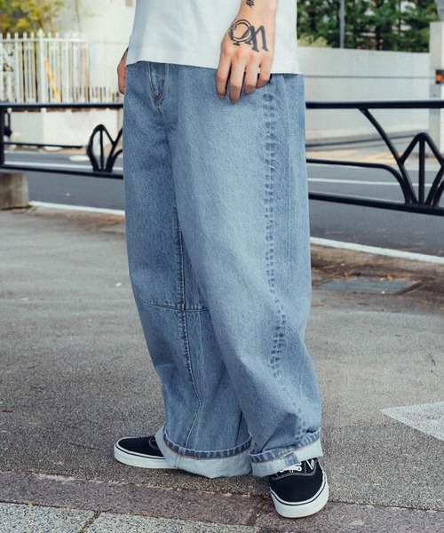 Subciety（サブサエティ）の「Easy baggy denim（デニムパンツ・メンズ・インディゴブルー/ブラック・LARGE/MEDIUM/SMALL/X-LARGE）」の16枚目の写真