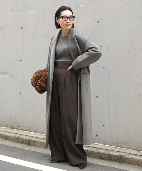 AP STUDIO エーピーストゥディオ　ウールロングコート　グレー　F kldclothing_d19810y4lr78