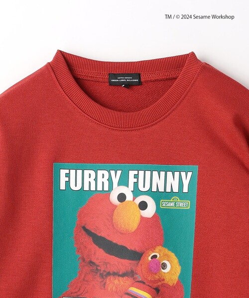 green label relaxing（グリーンレーベルリラクシング）の「【別注】＜SESAME STREET＞ 裏毛 プルオーバー / キッズ  100cm-130cm（スウェット・キッズ・ライトグレー/レッド/ダークグレー・130cm/100cm/110cm/120cm）」の6枚目の写真