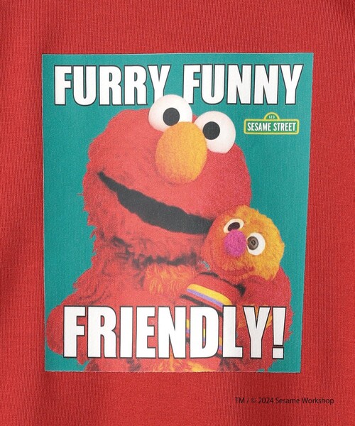 green label relaxing（グリーンレーベルリラクシング）の「【別注】＜SESAME STREET＞ 裏毛 プルオーバー / キッズ  100cm-130cm（スウェット・キッズ・ライトグレー/レッド/ダークグレー・130cm/100cm/110cm/120cm）」の8枚目の写真