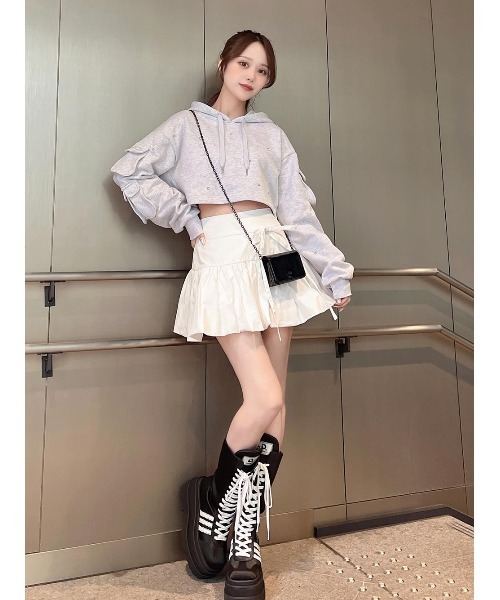darich ウエストリボンバルーンミニスカート Darich スカート ウエストリボンバルーンミニスカート
