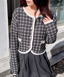 INGNI | 【WEB限定】ショート丈ツイードニットカーディガン(カーディガン/ボレロ)