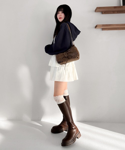 Heather（ヘザー）の「レース切り替えSOX　290984（ソックス/靴下・レディース・オフホワイト/グレー/ブラック・ONE SIZE）」の12枚目の写真