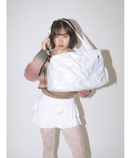 Uenui（ウニュイ）の「セット グラデーション ボーダー クロップドニット タンクトップセット（ニット/セーター・レディース・ブルー/ピンク・FREE）」の7枚目の写真
