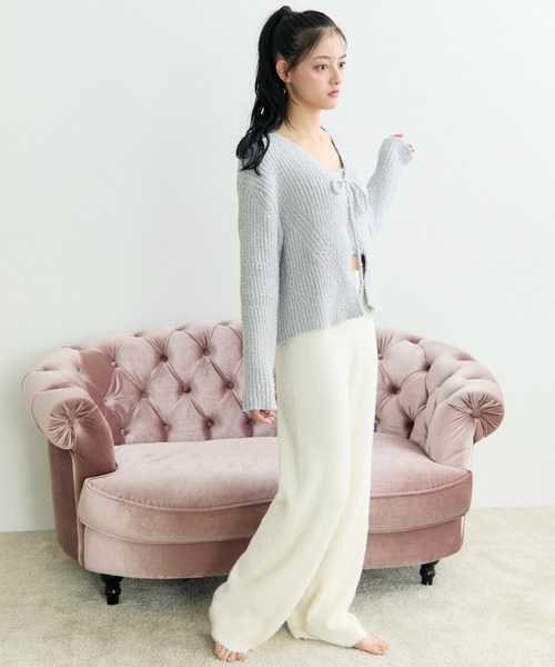 TITTY&CO.(ティティーアンドコー)の「Ribbon Fluffy Knit Set Up/リボン フラッフィー ニット セットアップ(ルームウェア/パジャマ・レディース・アイボリー/パープル/グレー・FREE)」の15枚目の写真