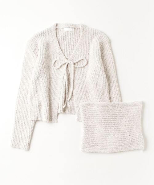 TITTY&CO.(ティティーアンドコー)の「Ribbon Fluffy Knit Set Up/リボン フラッフィー ニット セットアップ(ルームウェア/パジャマ・レディース・アイボリー/パープル/グレー・FREE)」の16枚目の写真