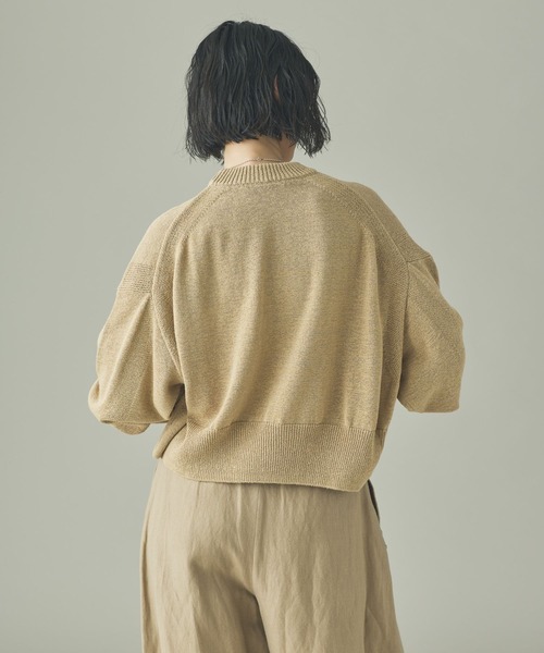 Curensology（カレンソロジー）の「Curensology(カレンソロジー)/リネンテープヤーンニットプルオーバー（ニット/セーター・レディース・ネイビー/ベージュ/ホワイト・FREE）」の10枚目の写真